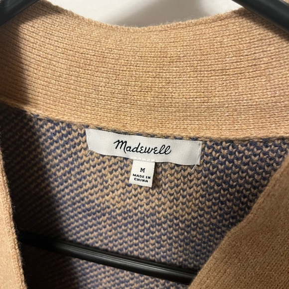 Madewell Buffalo Check Cardigan - Camel and Blue- Medium- PERFECT CONDITION! - Picture 2 of 12
